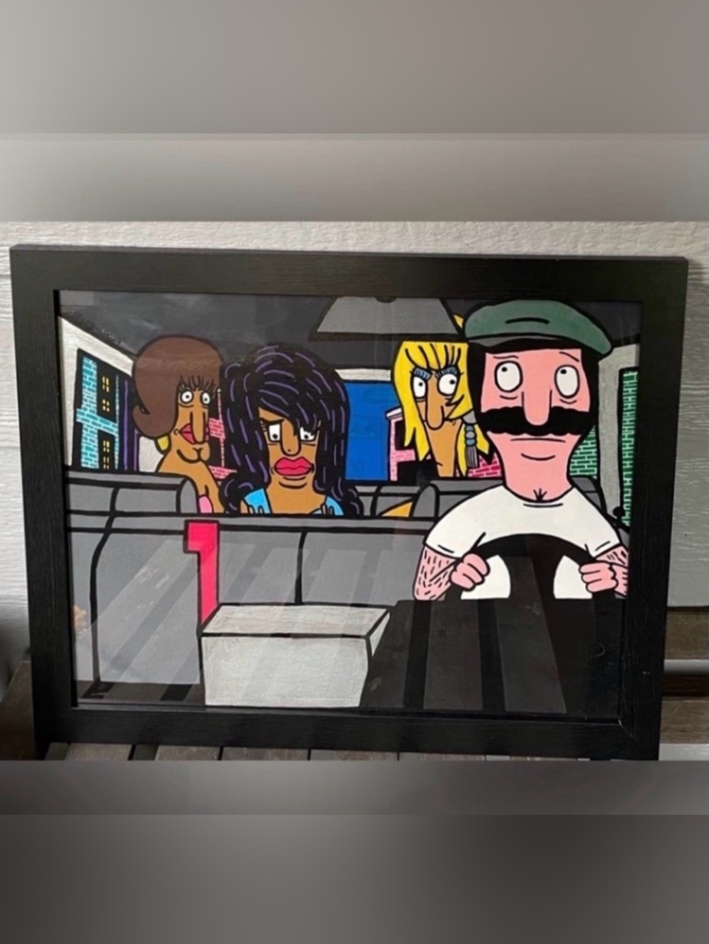 Framed “Lifting Up The Skirt Of The Night” 16X20 Acrylic on Canvas Kristi Redman